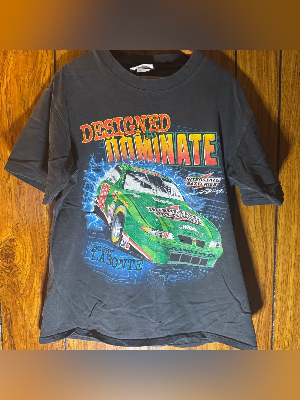 Chase Authentics Men’s Medium Black Bobby Labonte Nascar Racing Shirt VTG